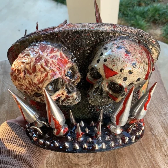 Freddy vs Jason hat one of a kind unisex plays 2 songsFreddy Krueger Halloween Freddy vs Jason Crown Black Now Available XX MARKS THE SPOT  main image 2